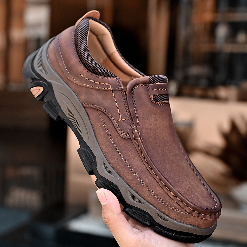 ⏰Promotion 50% OFF - Men's Orthopedic Walking Shoes Genuine Leather Slip On Loafers