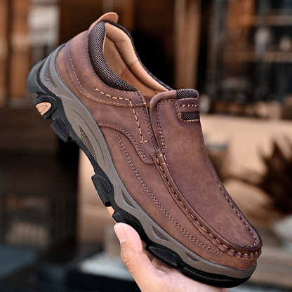 ⏰Promotion 50% OFF - Men's Orthopedic Walking Shoes Genuine Leather Slip On Loafers