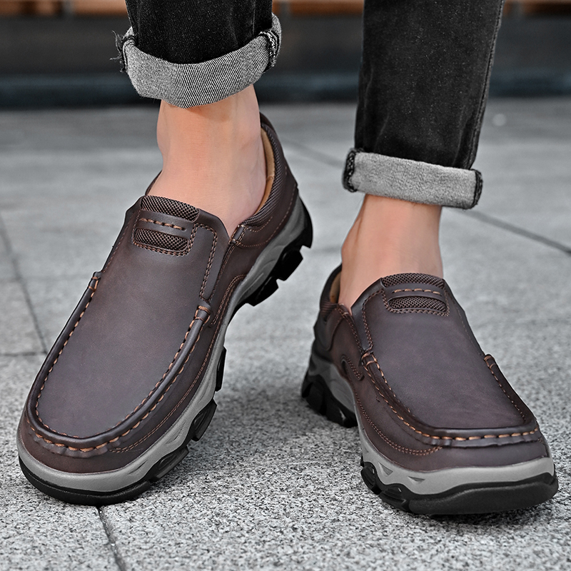⏰Promotion 50% OFF - Men's Orthopedic Walking Shoes Genuine Leather Slip On Loafers