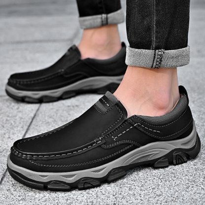 ⏰Promotion 50% OFF - Men's Orthopedic Walking Shoes Genuine Leather Slip On Loafers