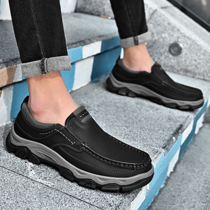 ⏰Promotion 50% OFF - Men's Orthopedic Walking Shoes Genuine Leather Slip On Loafers