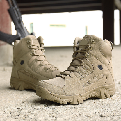 SOLESOCIETYHUB X OKIY Men's Military Boots Ankle Support Hiking Boots Waterproof Non-Slip Anti-Puncture Work Boots