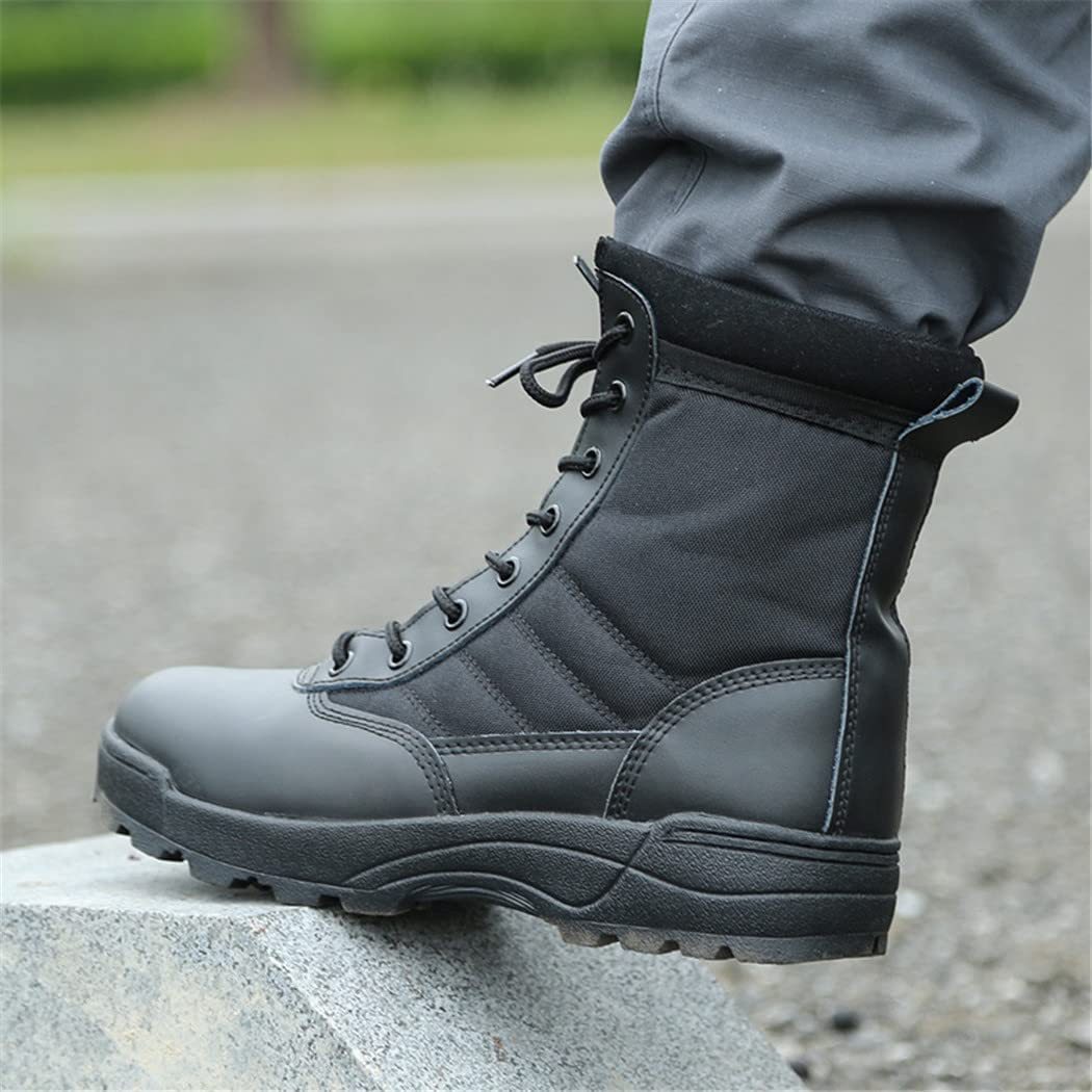 Solesocietythub Men Waterproof Steel Toe Work Boots Non-Slip Hiking Boots Tactical Boots