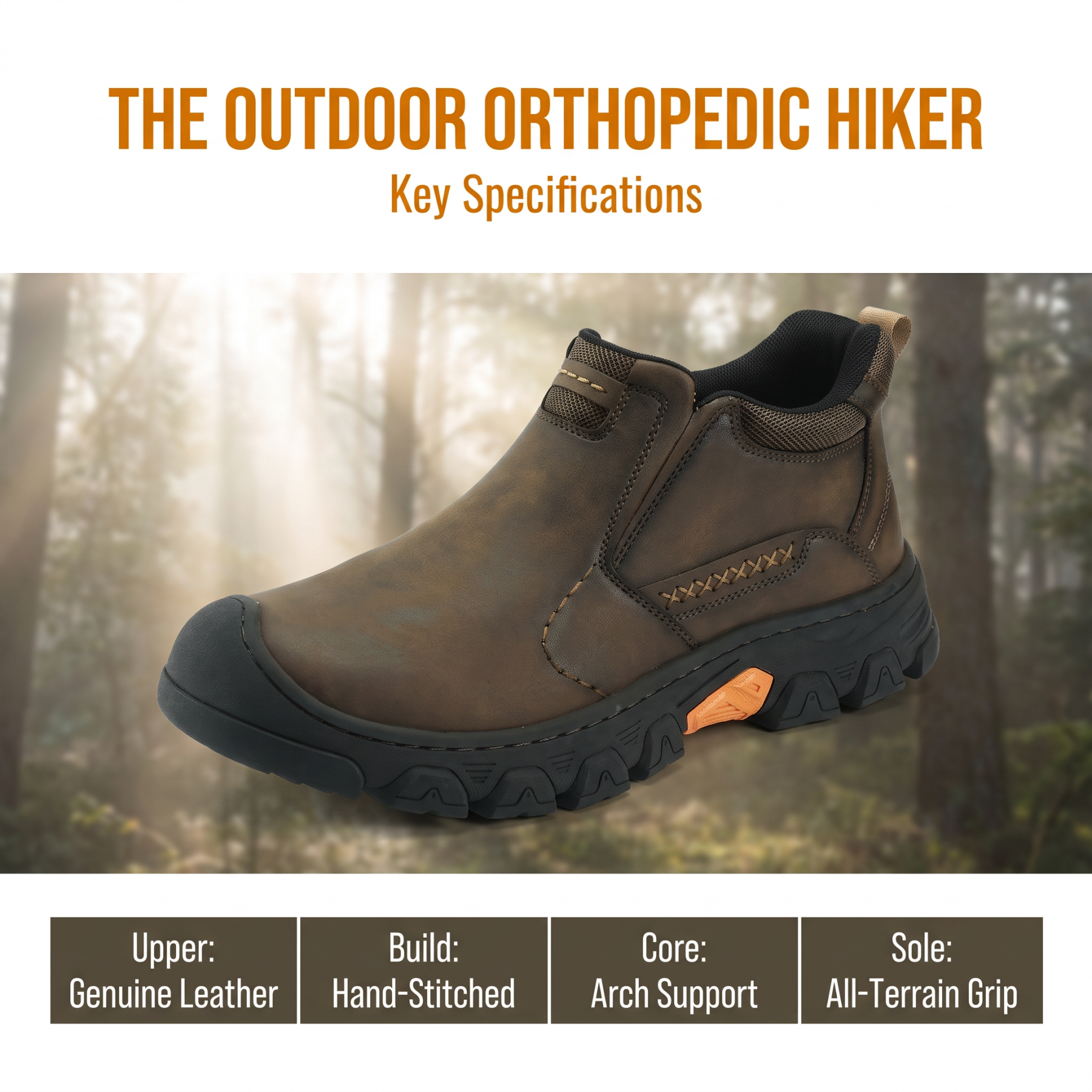 ⏰Last Day! 45% OFF  🔥Solesocietyhub® Men’s Genuine Leather Slip-On Outdoor Walking Shoes
