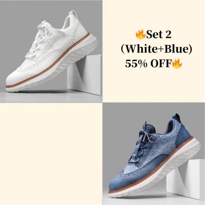 ⏰LAST DAY - 60% OFF🛒 Men's Comfortable Lace-Up Brogue Sneakers – Ultra-Lightweight & Breathable Woven Upper, Arch Support, Wide-Toe Fit, Shock-Absorbing Sole for All-Day Comfort