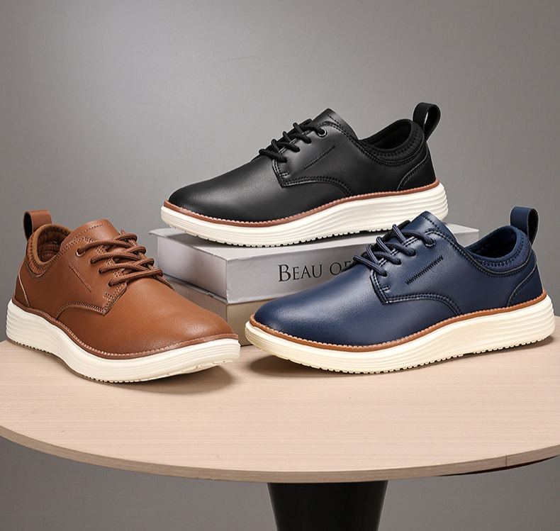 ⏰LAST DAY - 60% OFF🛒 Men’s Comfortable Lace-Up Brogue Sneakers – Ultra-Lightweight & Breathable Woven Upper, Arch Support, Wide-Toe Fit, Shock-Absorbing Sole for All-Day Comfort