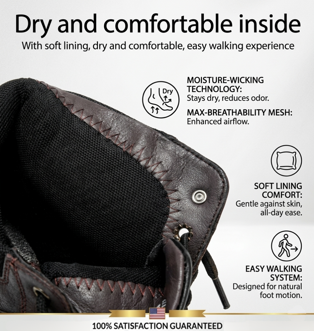 👞Most popular leather boots of 2026-- Men's Orthopedic Leather Boots for Ultimate Comfort-Say Goodbye to Foot Pain