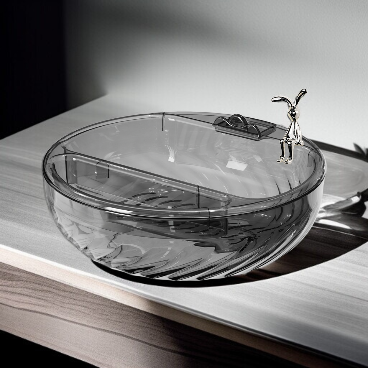 Doublelayer fruit bowl lazy snack tray