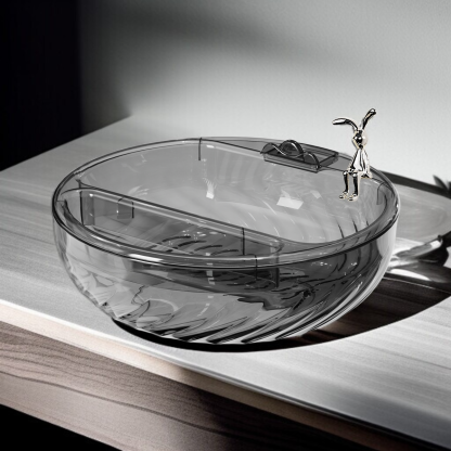 Doublelayer fruit bowl lazy snack tray