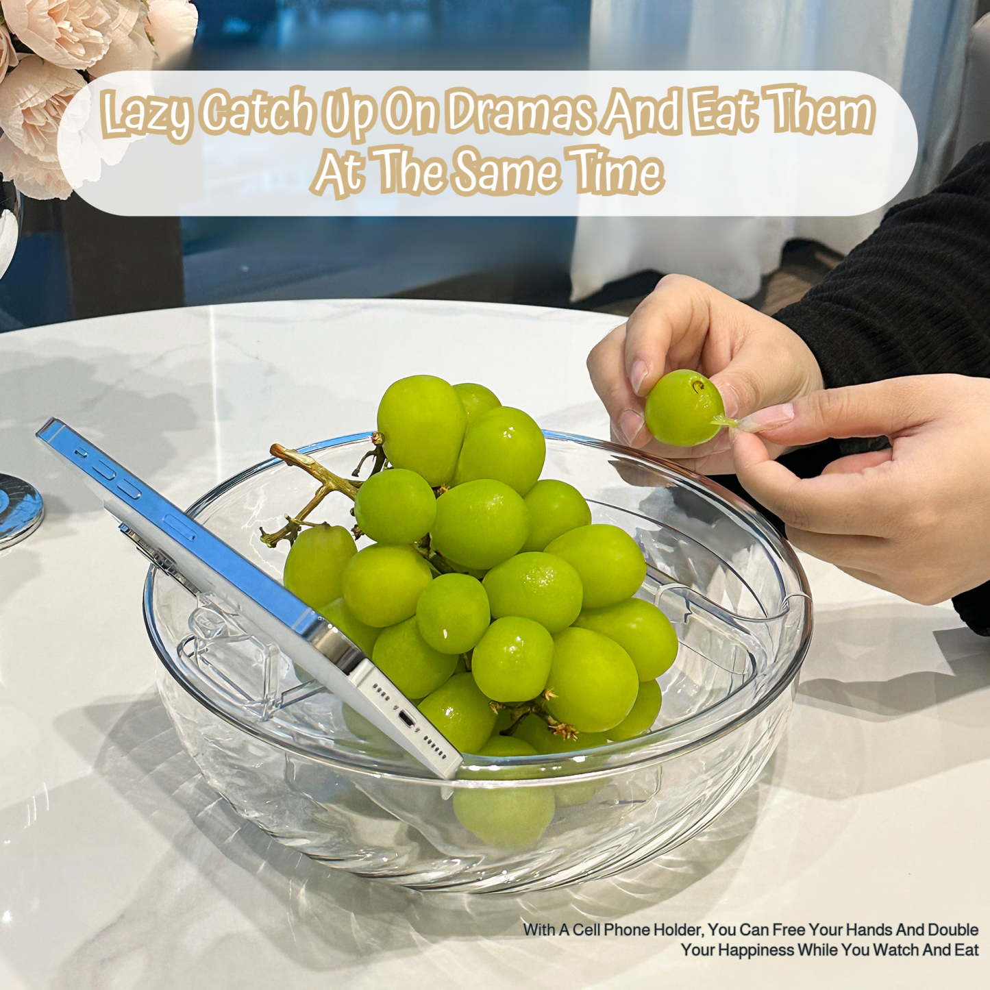 Doublelayer fruit bowl lazy snack tray