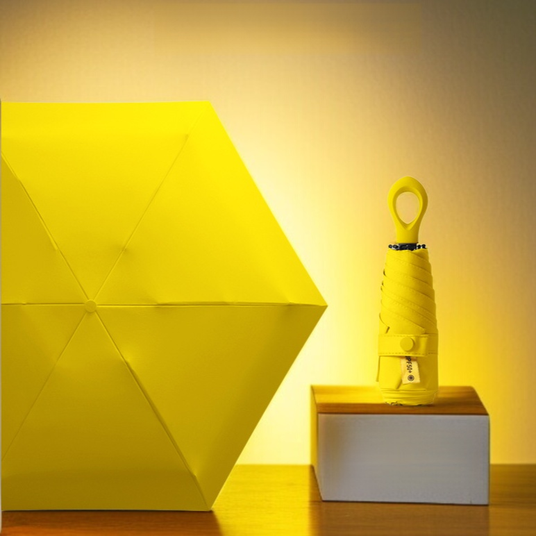 Portable Umbrella Sunscreen Vinyl Folding Mini Capsule Ultra Light Handle Finger Ring Umbrella