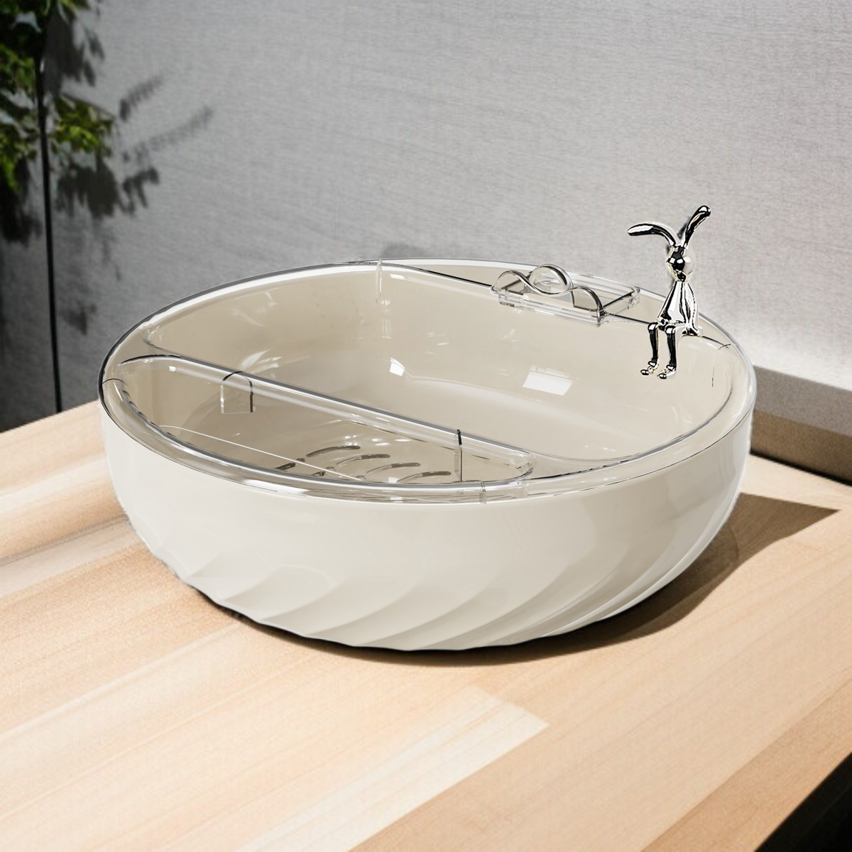 Doublelayer fruit bowl lazy snack tray