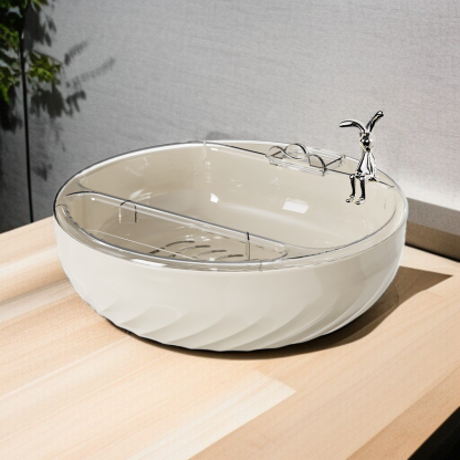 Doublelayer fruit bowl lazy snack tray