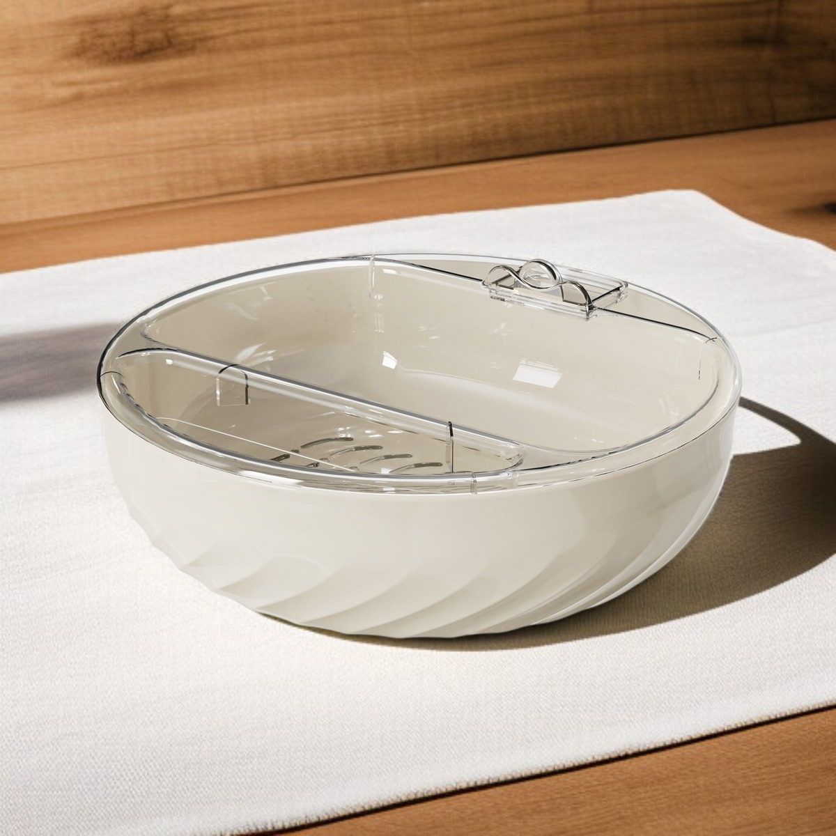 Doublelayer fruit bowl lazy snack tray