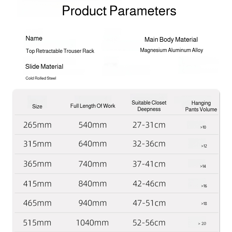 Home Closet Top Mount Retractable Multifunctional Organizer