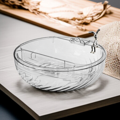 Doublelayer fruit bowl lazy snack tray