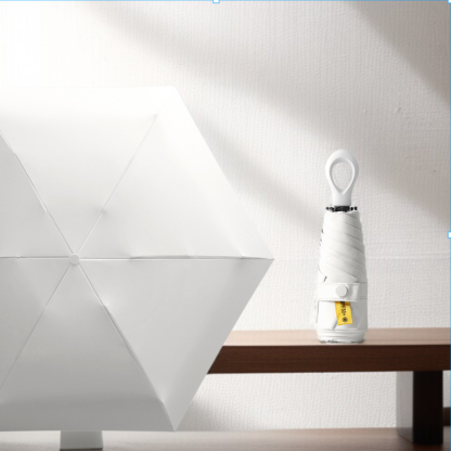 Portable Umbrella Sunscreen Vinyl Folding Mini Capsule Ultra Light Handle Finger Ring Umbrella