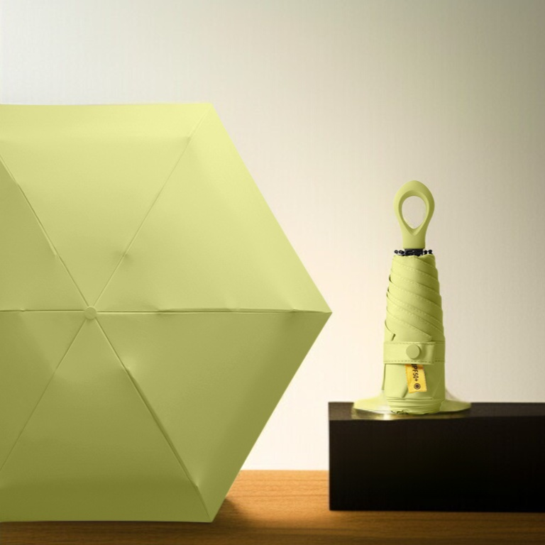 Portable Umbrella Sunscreen Vinyl Folding Mini Capsule Ultra Light Handle Finger Ring Umbrella