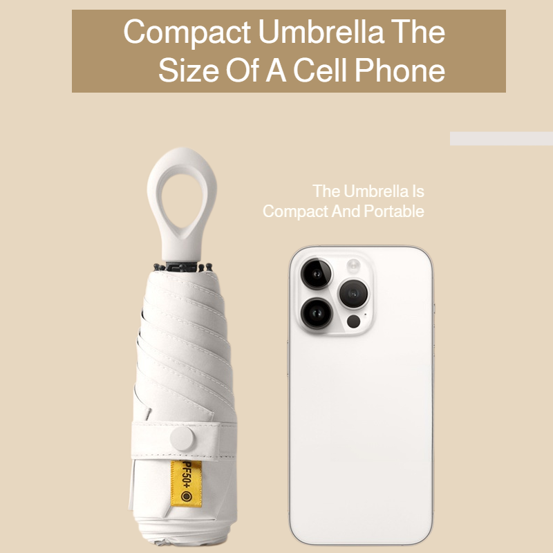 Portable Umbrella Sunscreen Vinyl Folding Mini Capsule Ultra Light Handle Finger Ring Umbrella