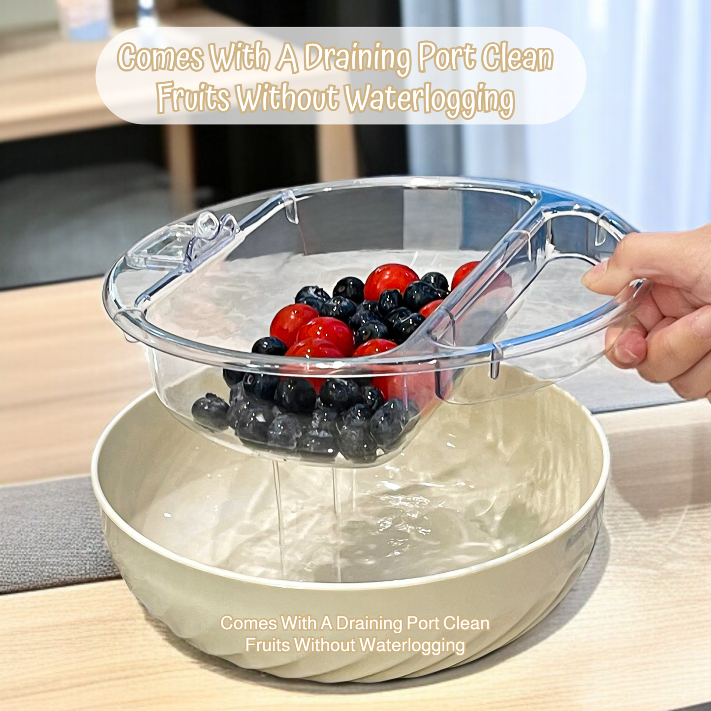 Doublelayer fruit bowl lazy snack tray