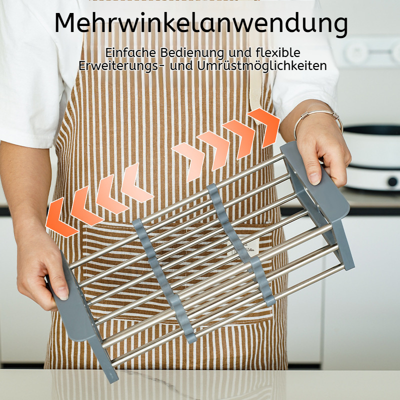 Stabiler Küchenregal aus Edelstahl für Geschirrorganisation