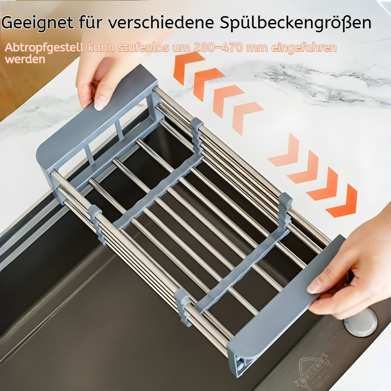 Stabiler Küchenregal aus Edelstahl für Geschirrorganisation