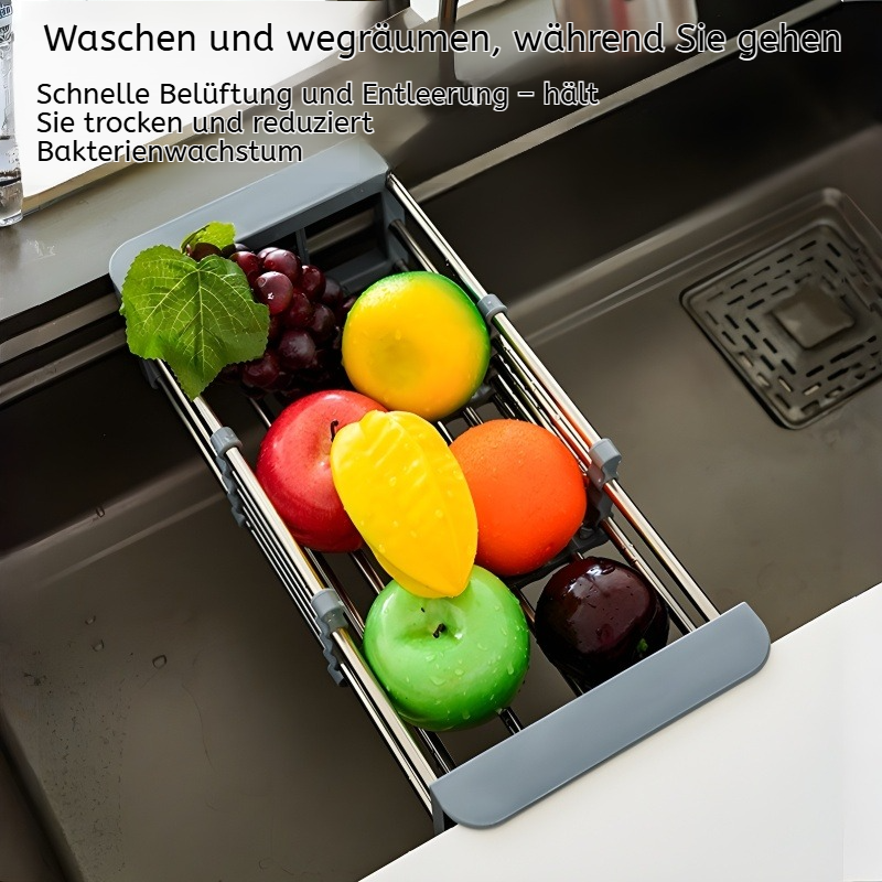 Stabiler Küchenregal aus Edelstahl für Geschirrorganisation