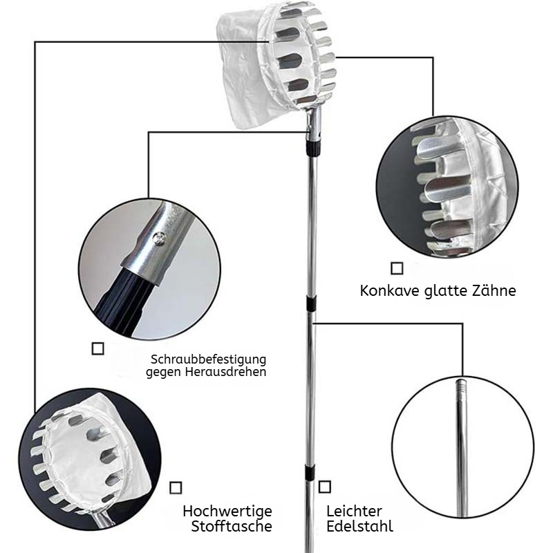 Garten Tragbarer Edelstahl Obstpflücker Teleskopierbar