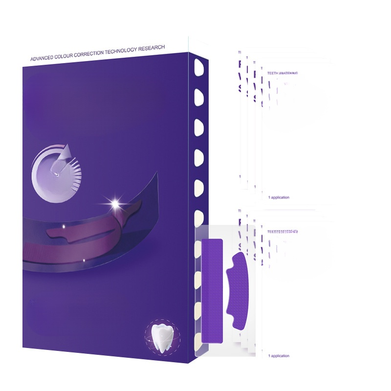 Aufhellende und fleckenentfernende violette Zahnaufhellungsstreifen