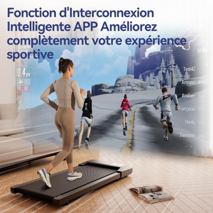 Copant Tapis de Marche, Tapis de Course avec LCD Écarn, 2.5 HP Walking Pad avec APP &Télécommande，Charge Max 113 kg, avec Parcours d'Entraînement et Courses, 1-4km/h pour Domicile ou Bureau