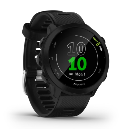 Garmin – Forerunner 55 - Montre GPS Multi-activités Running avec Fonctions d’Entrainement Coach et Cardio au Poignet – Blanche