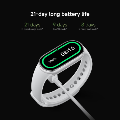 Xiaomi Smart Band 10, Montre Connectée, Boîtier alu, Suivi d'Activité, Écran AMOLED 1.72'', Autonomie 21 Jours, Charge Rapide, Suivi santé & Sommeil,150+ Sports, iOS & Android, 5 ATM, Boussole