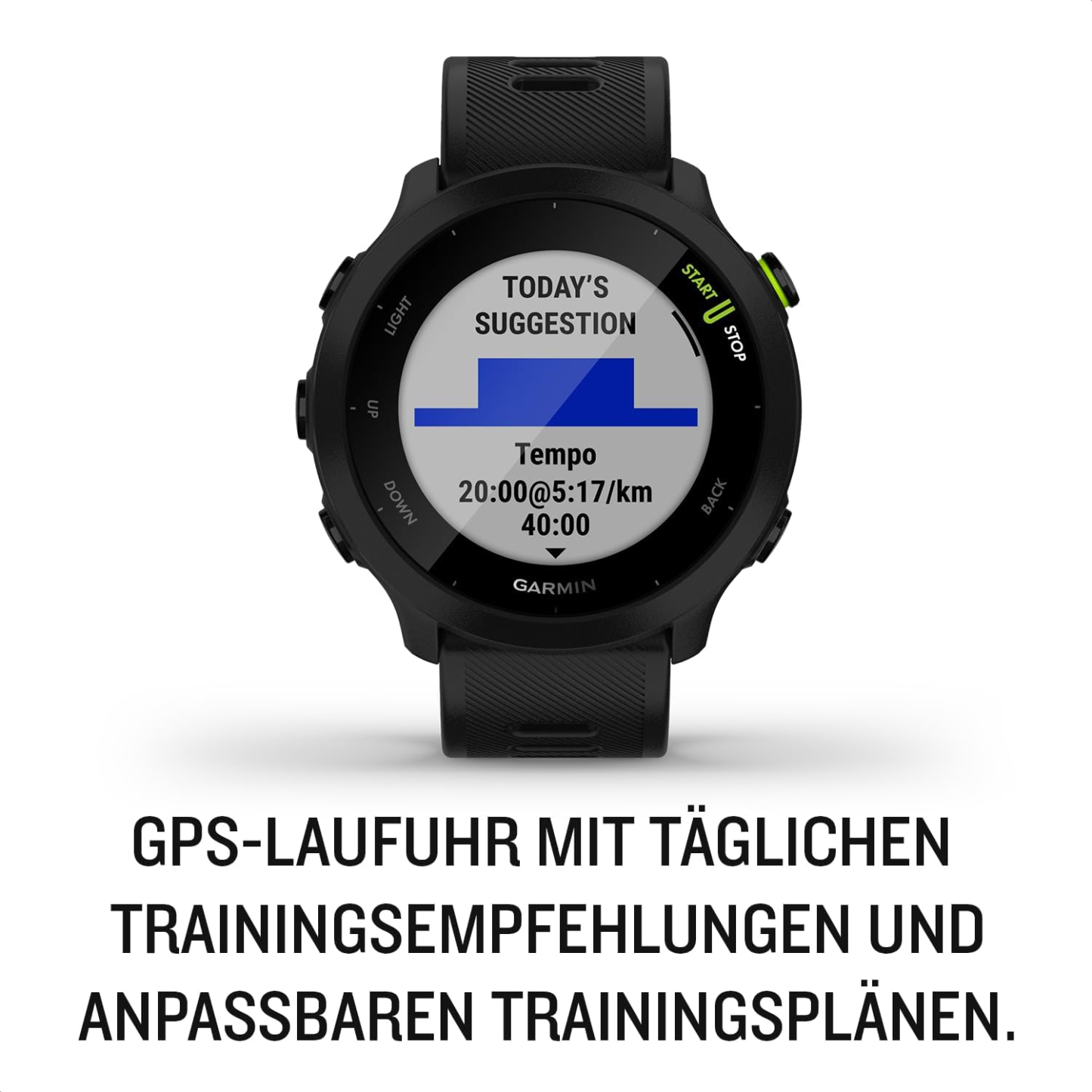 Garmin Forerunner 55 - Montre GPS Multi-activités Running avec Fonctions d’Entrainement Coach et Cardio au Poignet – Noire