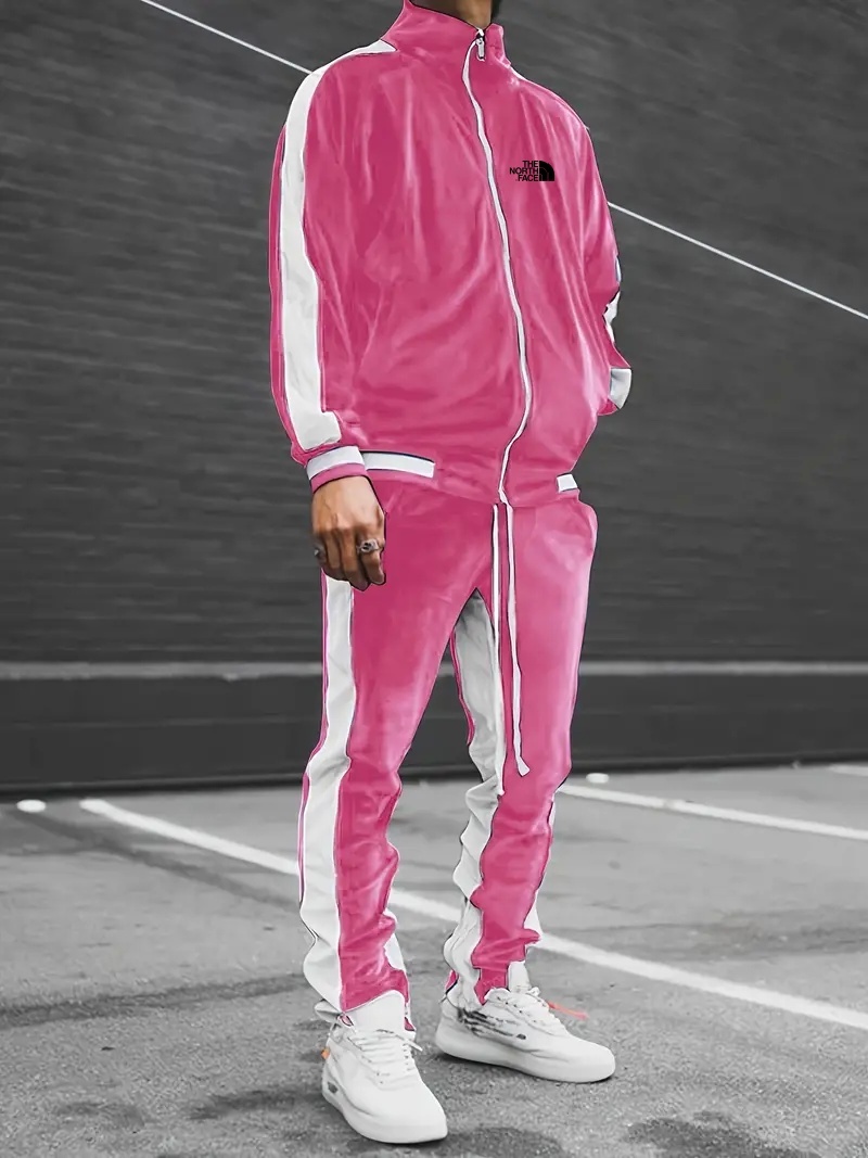 Survêtement 2 pièces THE NORTH FACE Sports 2024 – Ensemble décontracté à fermeture éclair complète avec veste à manches longues et pantalon de jogging