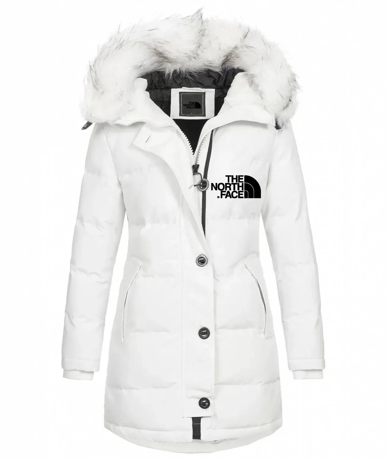 2024 Fashion ladies parka coat with fur collar