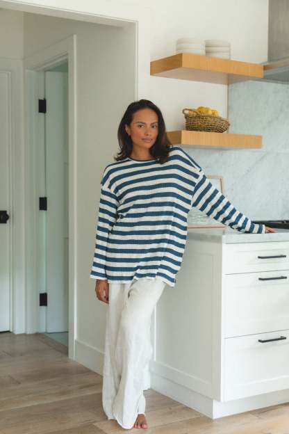 Tidal Wave Knit Cotton Ribbed Top