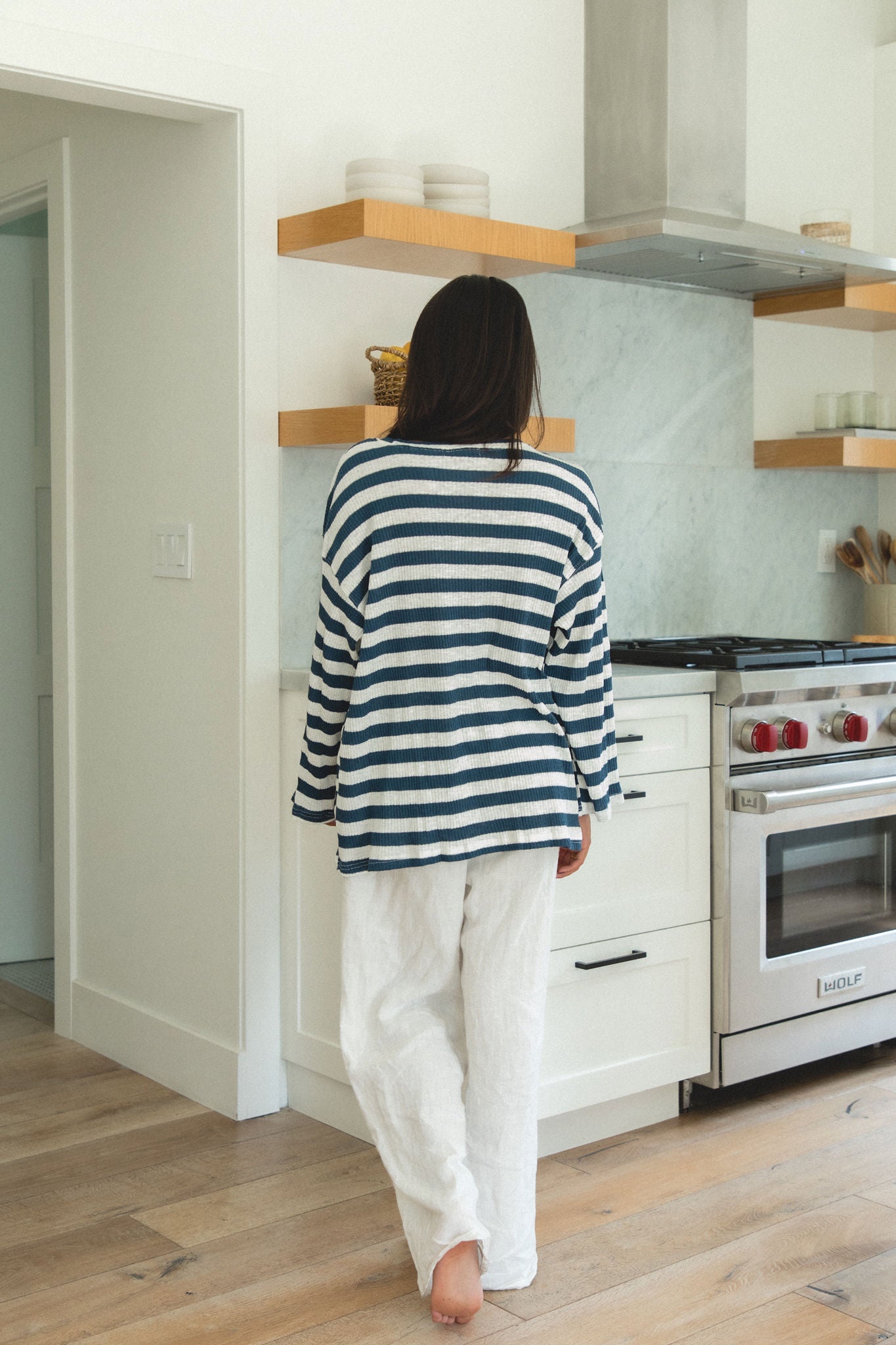 Tidal Wave Knit Cotton Ribbed Top