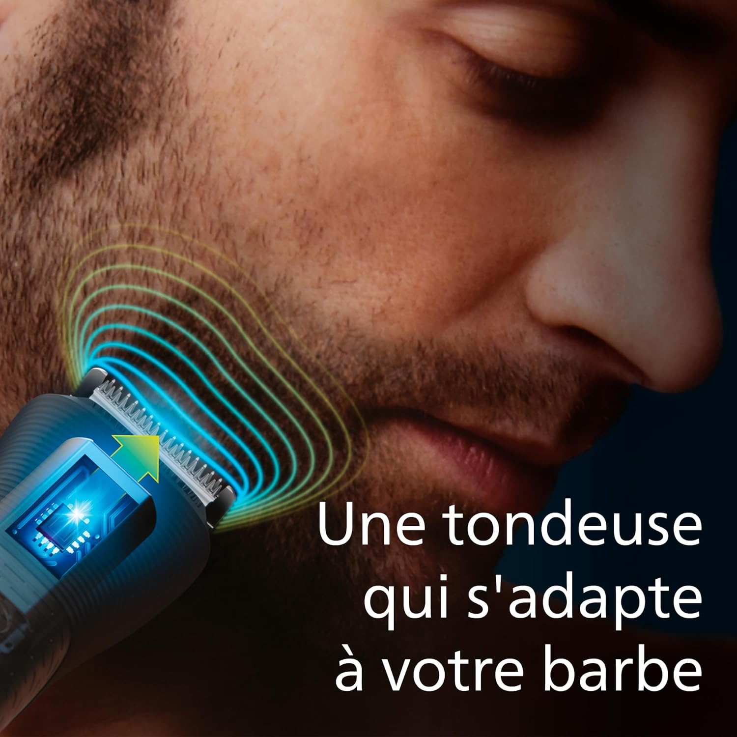 Philips Series 9000 - Tondeuse 14-en-1, OneBlade, coupe précise, contours nets, rasage pratique, trousse de toilette Premium, lame OneBlade supplémentaire (modèle MG9550/15)
