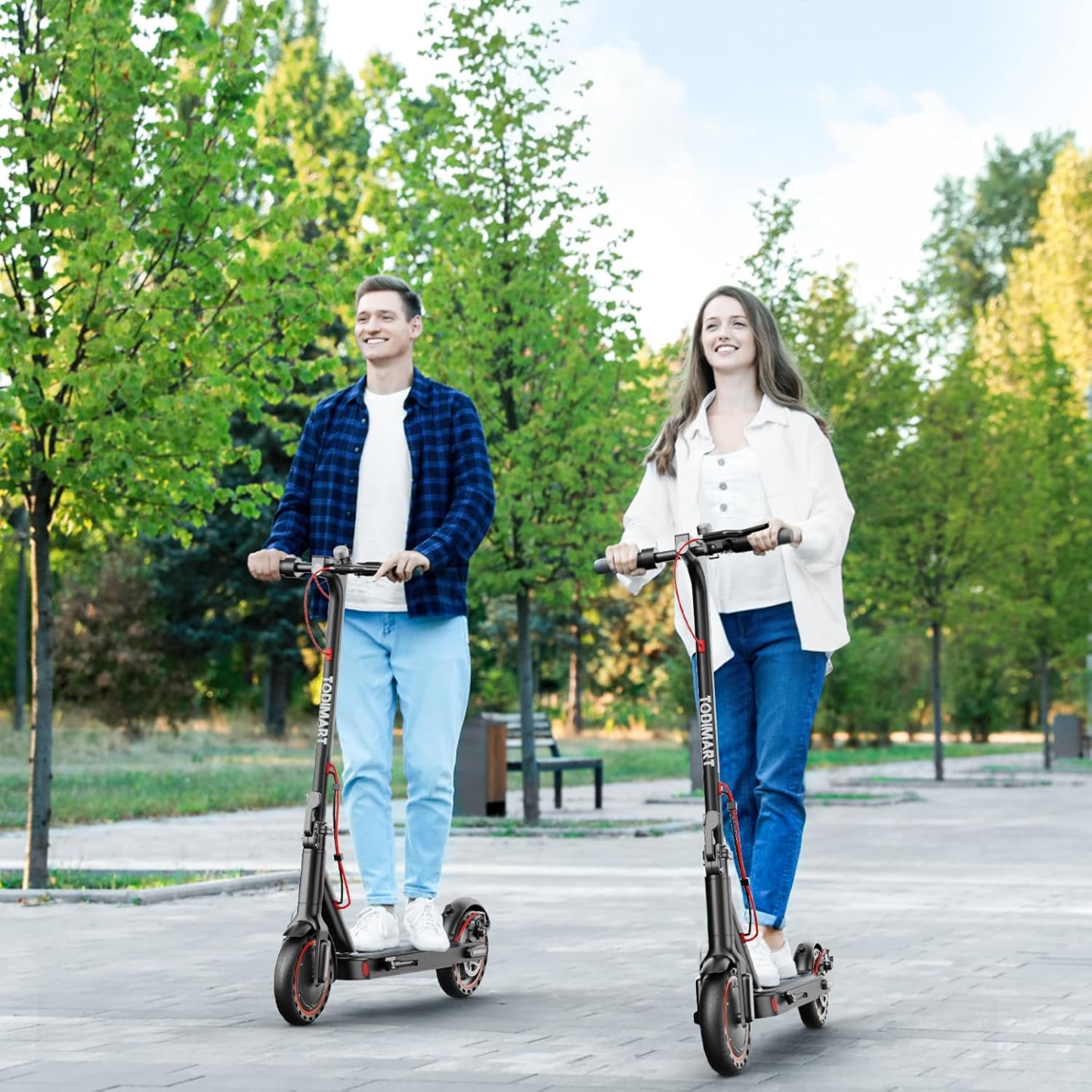TODIMART T3 Trottinette Electrique Adulte antivol Ultra Legere, Moteur 350W/25KM/H Autonomie 35KM Batterie 36V 7.8Ah,Trotinette électrique Adulte Pliable pneus nid d'abeille increvables, Charge 120kg
