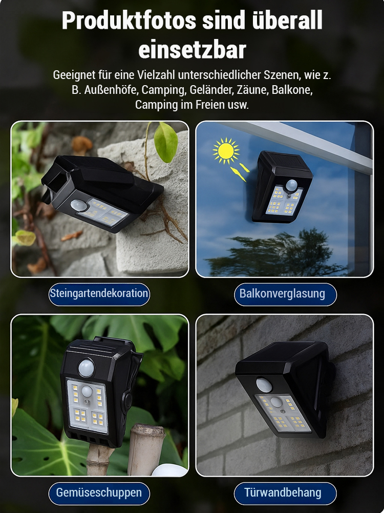 Intelligente Sensor-Solar-Klemmleuchte🌞0 Stromkosten das ganze Jahr über, keine Installation erforderlich. Befestigen Sie sie mit einem Induktionsschalter überall dort, wo Sie sie benötigen.