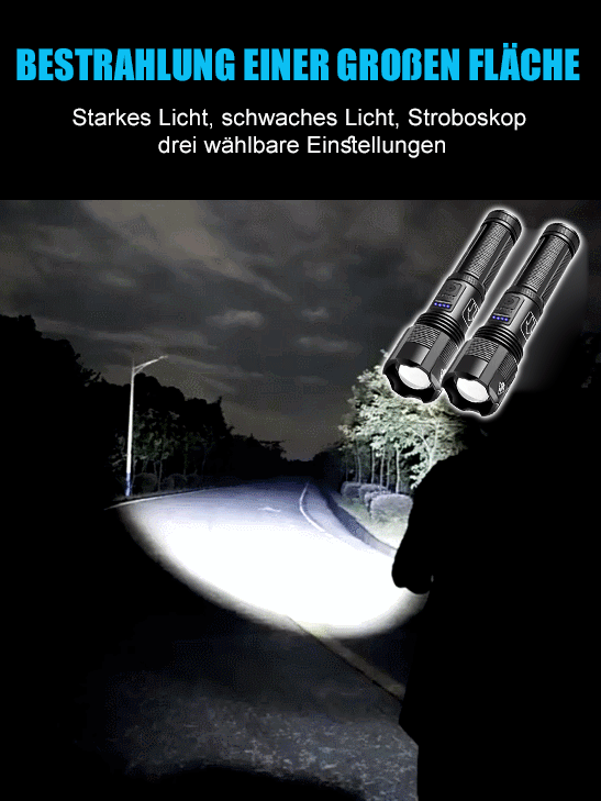 Leistungsstarke Taschenlampe mit Zoom