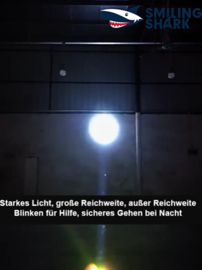 【Variable Zoom】Lächelnder Hai Hochdruck Doppelbogen Blitz Selbstverteidigung Taschenlampe