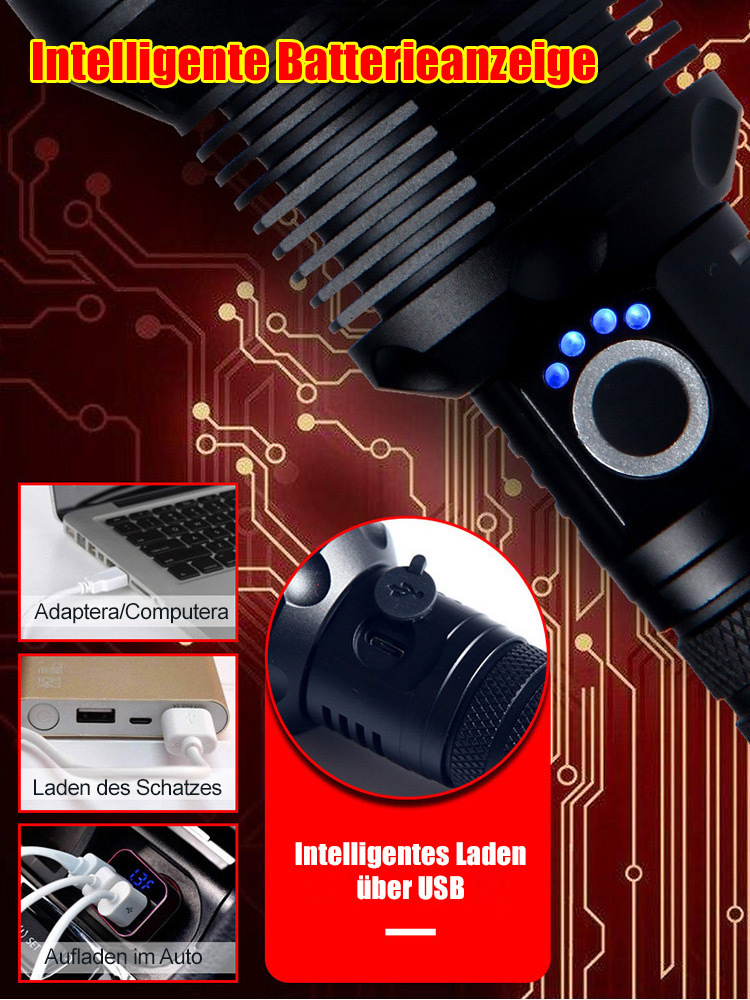 Leistungsstarke Taschenlampe mit Zoom