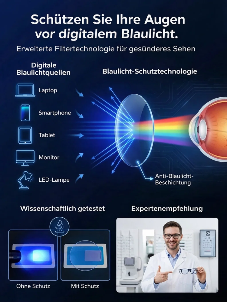 Intelligente Autofokus Blaulichtblockierende Lesebrille