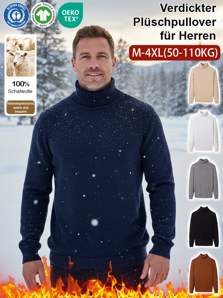 Herren Strickpullover mit Fleece und extra dick