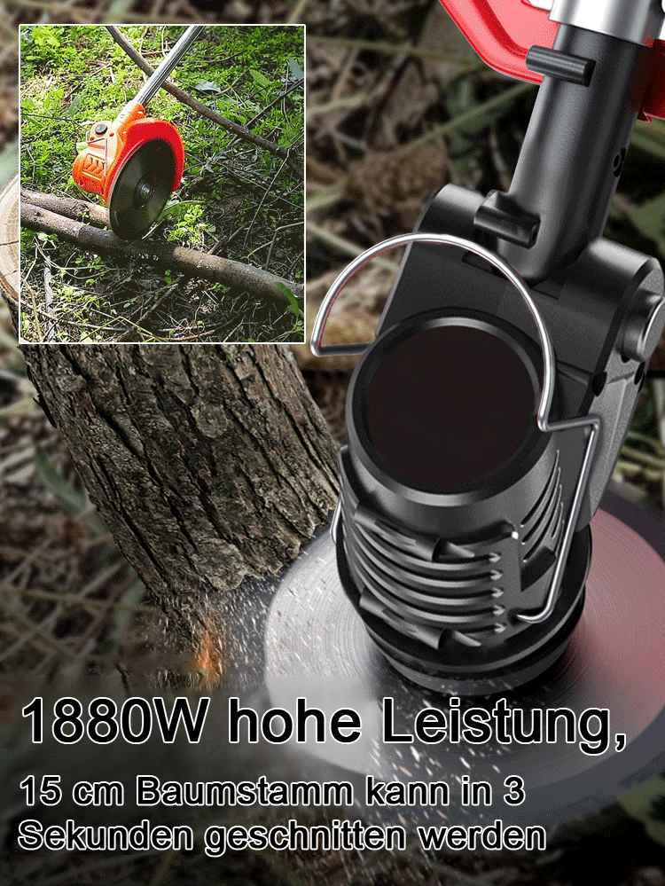 【30 Jahre verwendbar】Tragbarer Gartenrasenmäher mit Lithiumbatterie