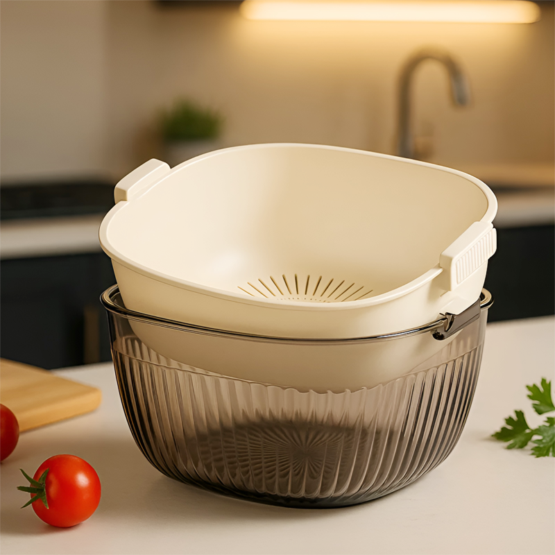 Rice washing tool fruit and vegetable basket