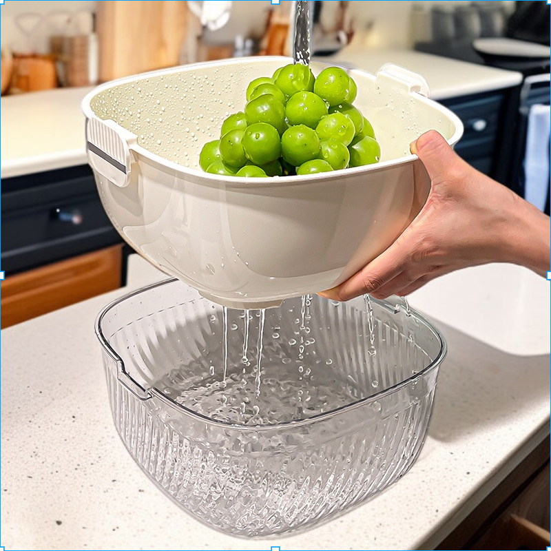 Rice washing tool fruit and vegetable basket