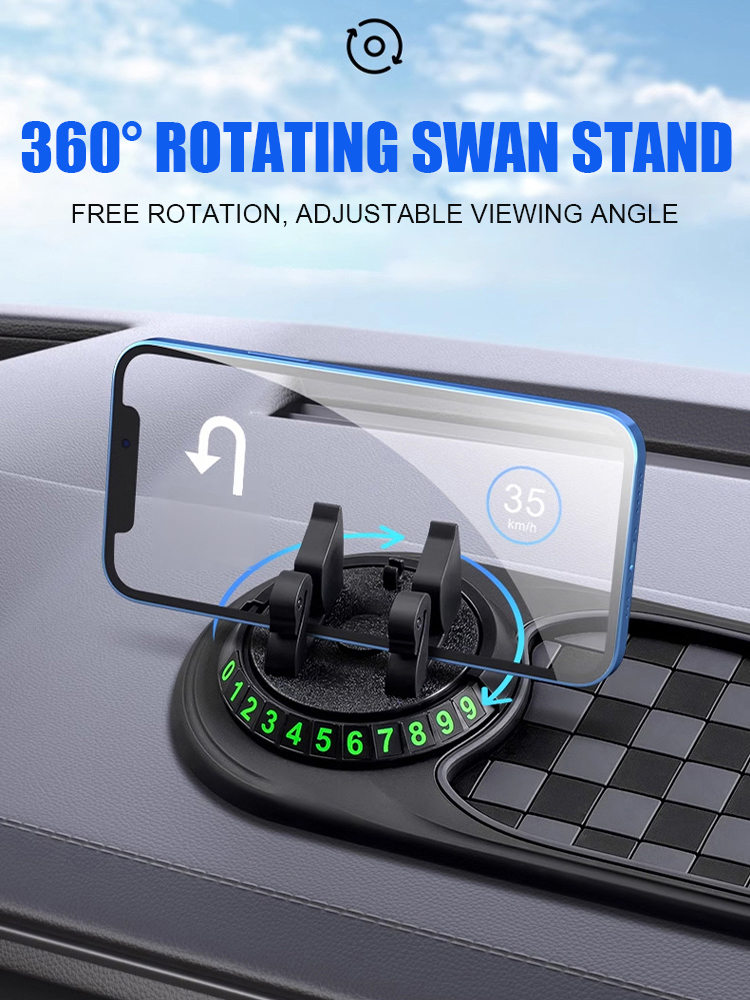 Universal anti-slip pad design, 360° free adjustment angle, universal for all mobile phone models, free switching between horizontal and vertical screens, compatible with wireless charging