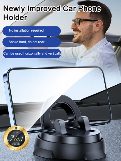 【Multifunctional Smart Car Phone Holder】360° adjustable angle for a smooth view, supports 20kg of weight and withstands bumps without falling. Attaches to any part of your car with hydrogel, leaving no marks. Compatible with all phones and models.